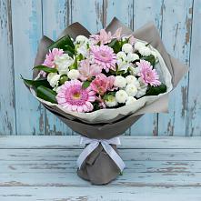 Букет цветов из:  Герберы, Альстромерии и Хризантемы в Калтасы