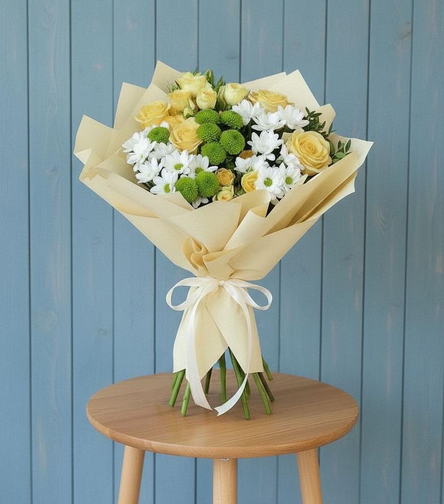 Букет цветов из: Хризантемы и Розы в Калтасы