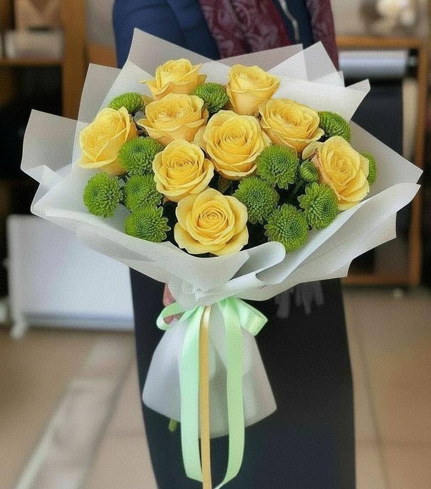 Букет цветов из: Хризантемы и Розы в Калтасы