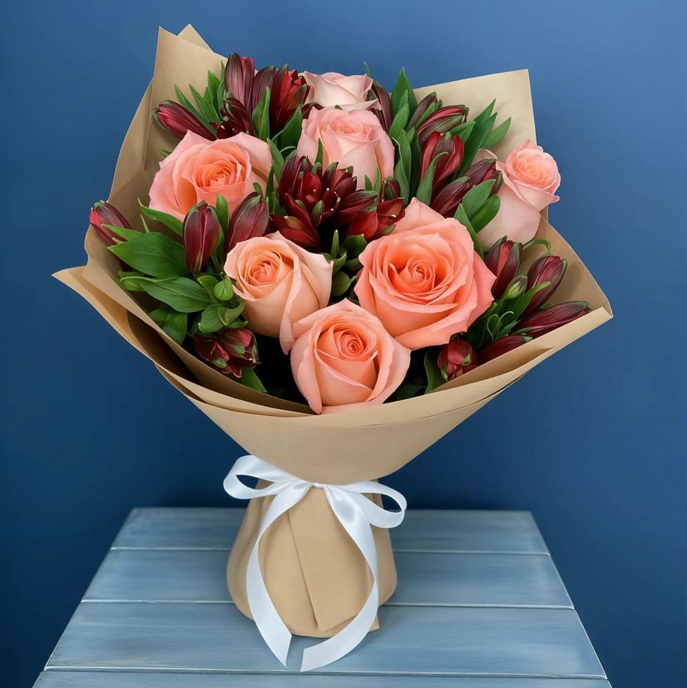 Букет цветов из: Розы и Альстромерии в Калтасы