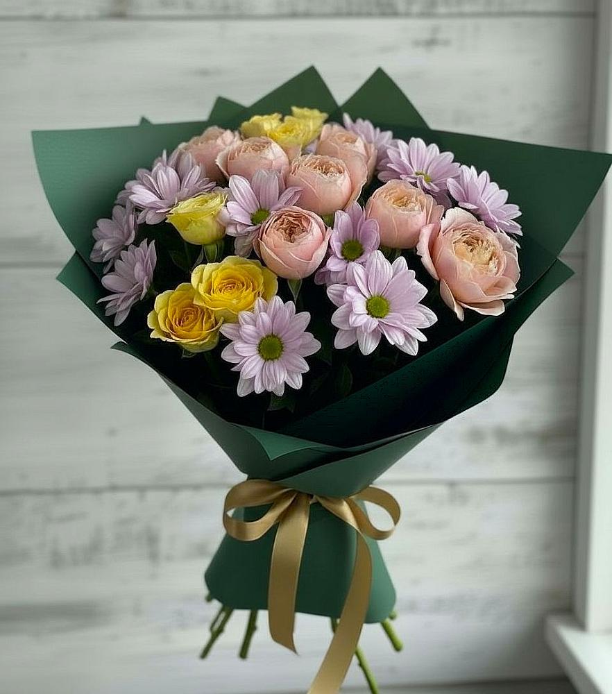 Букет цветов из: Хризантемы и Розы в Калтасы