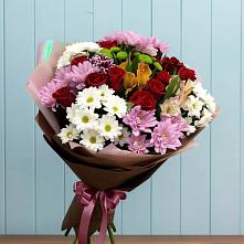 Букет цветов из:  Розы, Хризантемы и Альстромерии в Калтасы