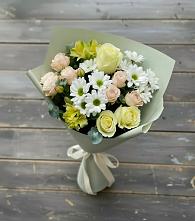 Букет цветов из:  Альстромерии, Розы и Хризантемы в Калтасы